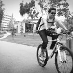 Student Cycling on Campus